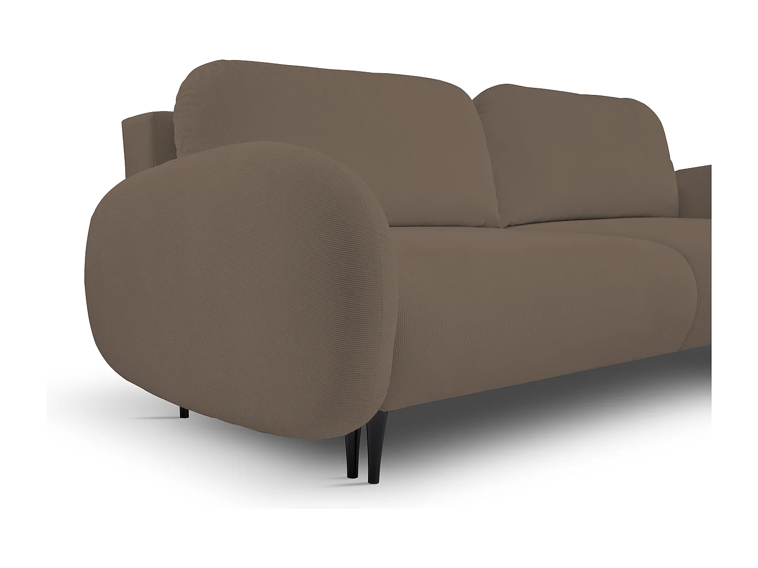 Canapé SOFT 2 places convertible, coffre de rangement, 2 coussins, style moderne, 232x95x109 cm, couleur : CAPPUCCINO
