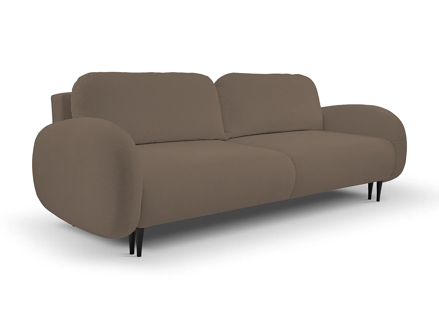 Zweisitzer-Sofa SOFT, Schlafsofa, Stauraum, 2 Kissen, moderner Stil, 232x95x109 cm, Farbe: CAPPUCCINO