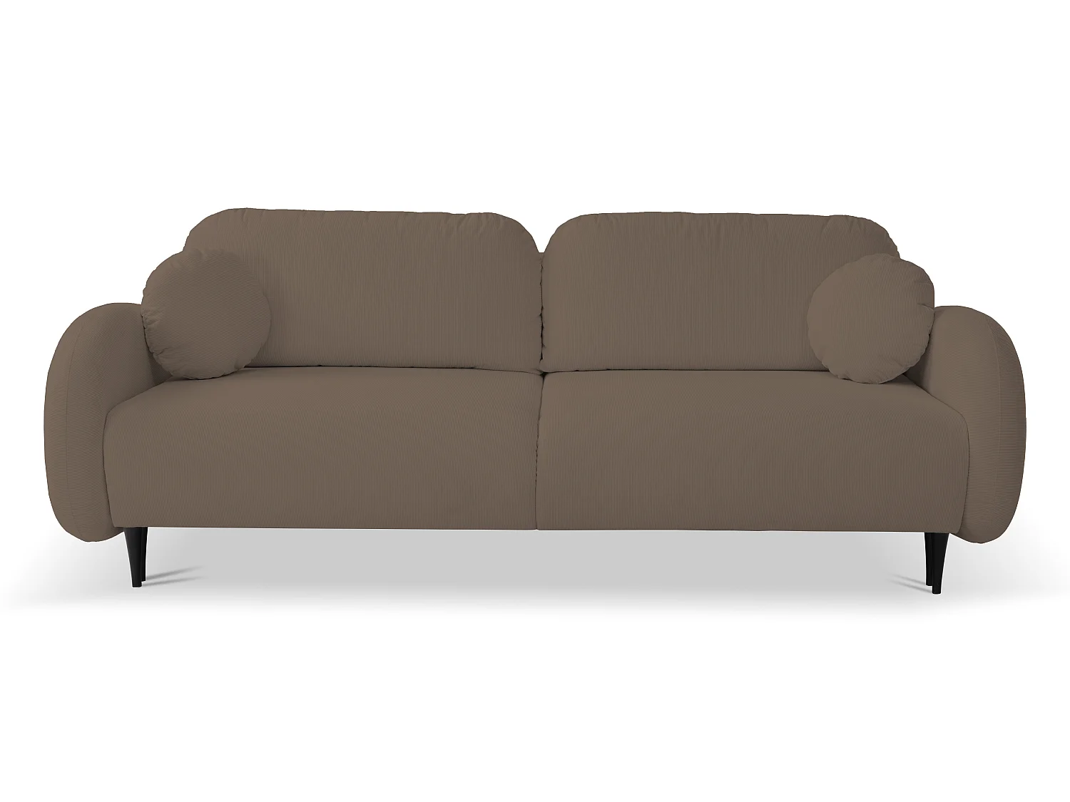 Zweisitzer-Sofa SOFT, Schlafsofa, Stauraum, 2 Kissen, moderner Stil, 232x95x109 cm, Farbe: CAPPUCCINO