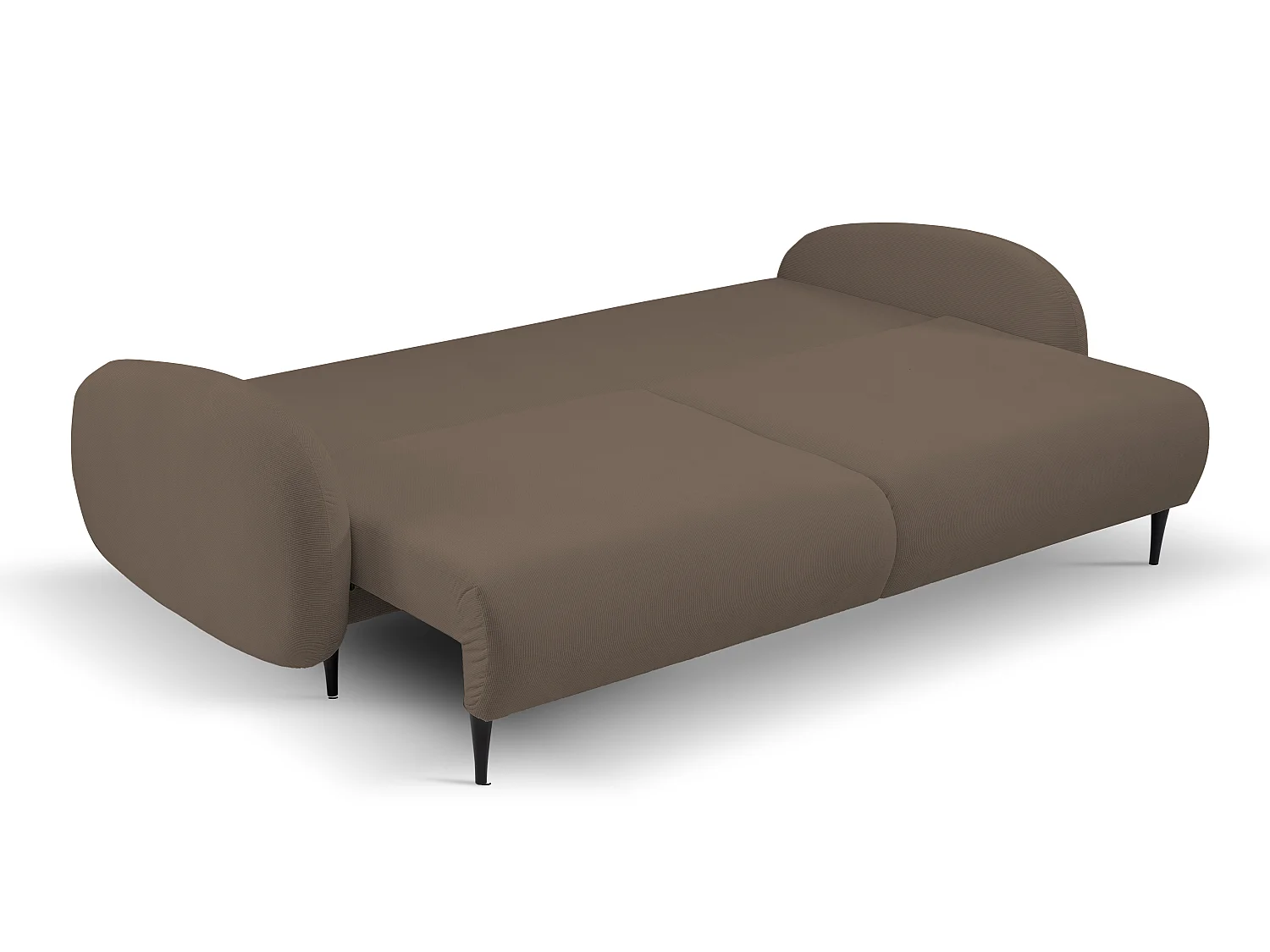 Zweisitzer-Sofa SOFT, Schlafsofa, Stauraum, 2 Kissen, moderner Stil, 232x95x109 cm, Farbe: CAPPUCCINO