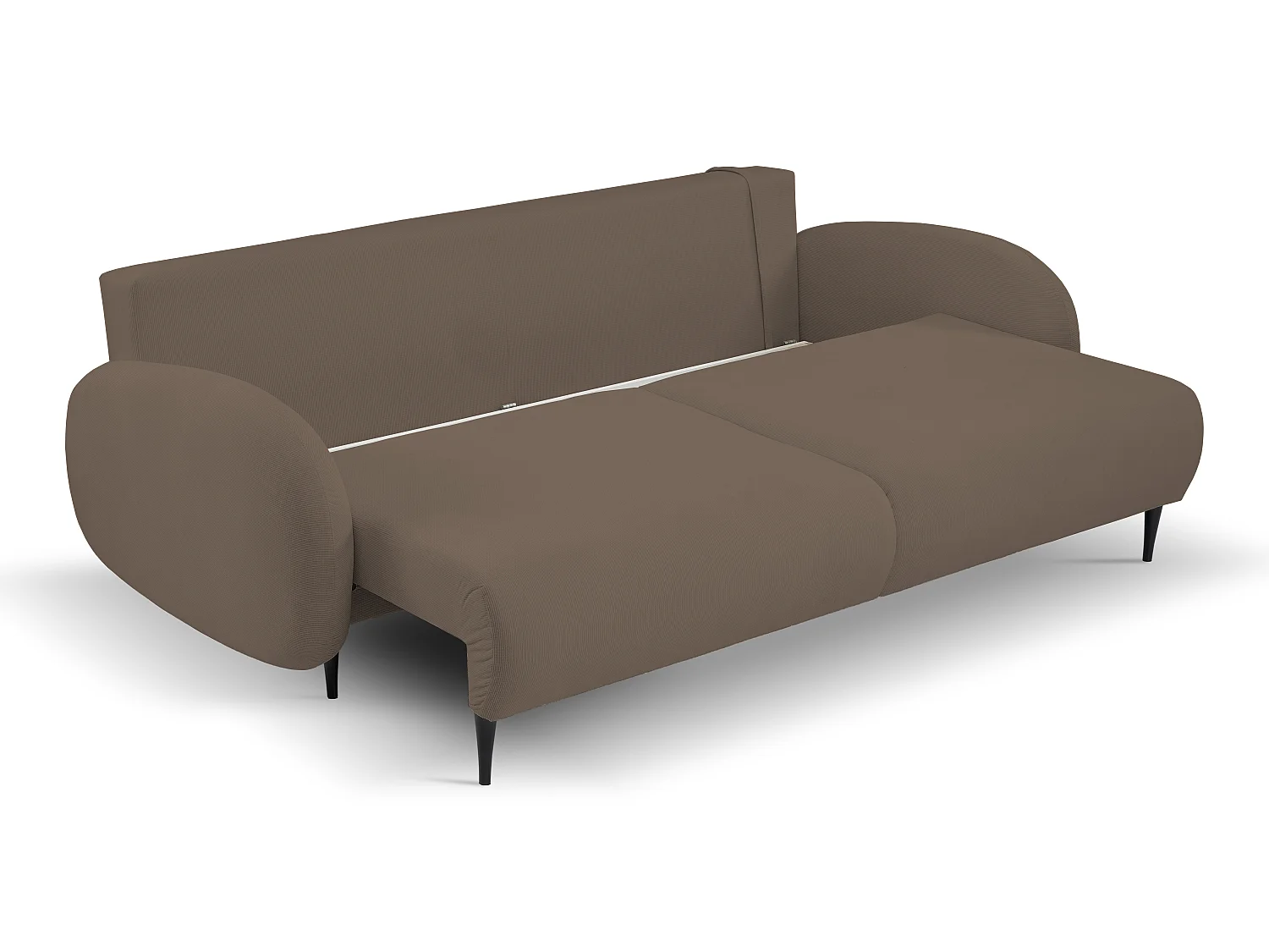 Zweisitzer-Sofa SOFT, Schlafsofa, Stauraum, 2 Kissen, moderner Stil, 232x95x109 cm, Farbe: CAPPUCCINO