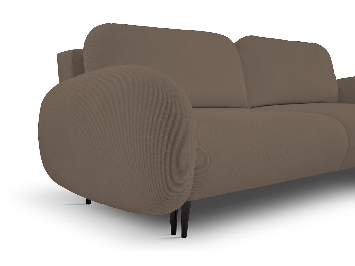 Zweisitzer-Sofa SOFT, Schlafsofa, Stauraum, 2 Kissen, moderner Stil, 232x95x109 cm, Farbe: CAPPUCCINO