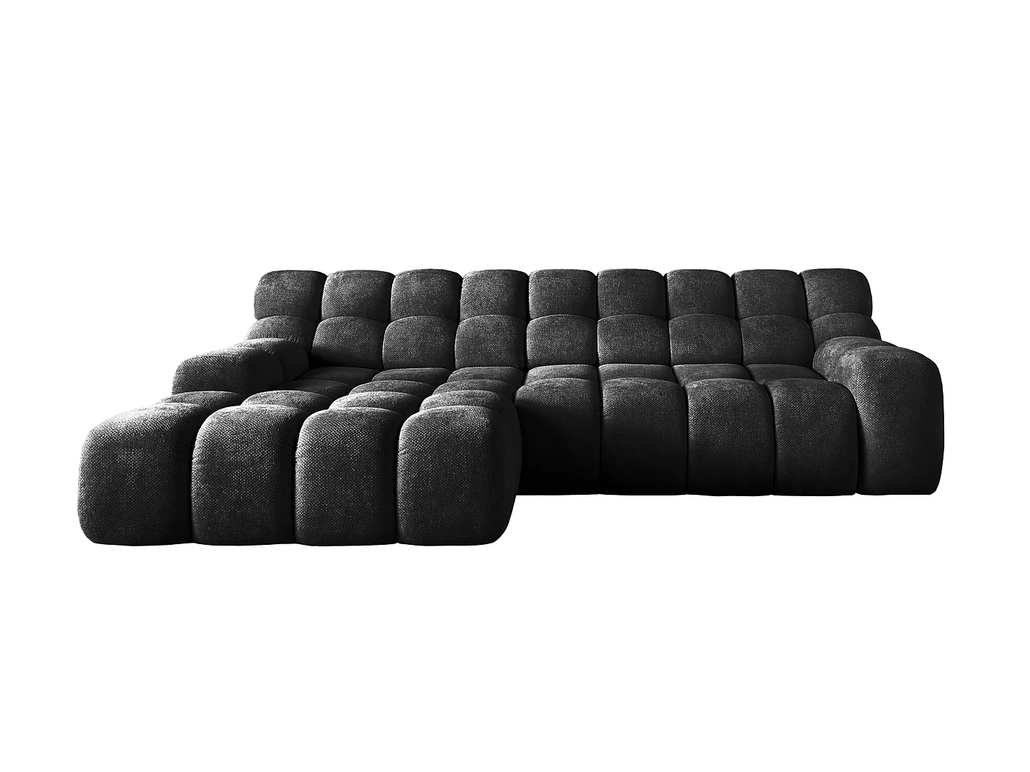 Canapé d'angle CAMPILE DomoHome, assise électrique réglable, appuie-têtes ajustables, angle gauche, 288x119x85 cm, NOIR