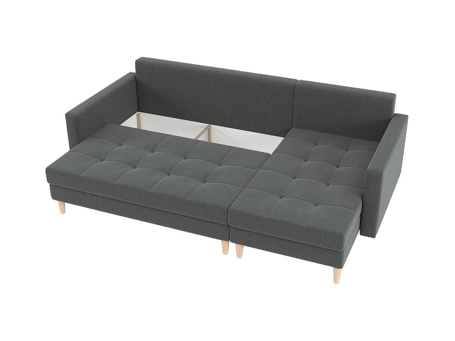 Canapé d'angle DIVO avec fonction sommeil, 224x103 cm, design élégant, matériaux de haute qualité, couleur jaune, gauche