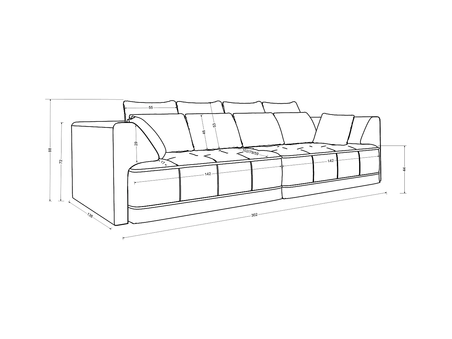 Canapé d'Angle PABLOS avec Têtière Réglable 279x201cm | Couchage & Rangement, Rouge Clair Vogue, Droit