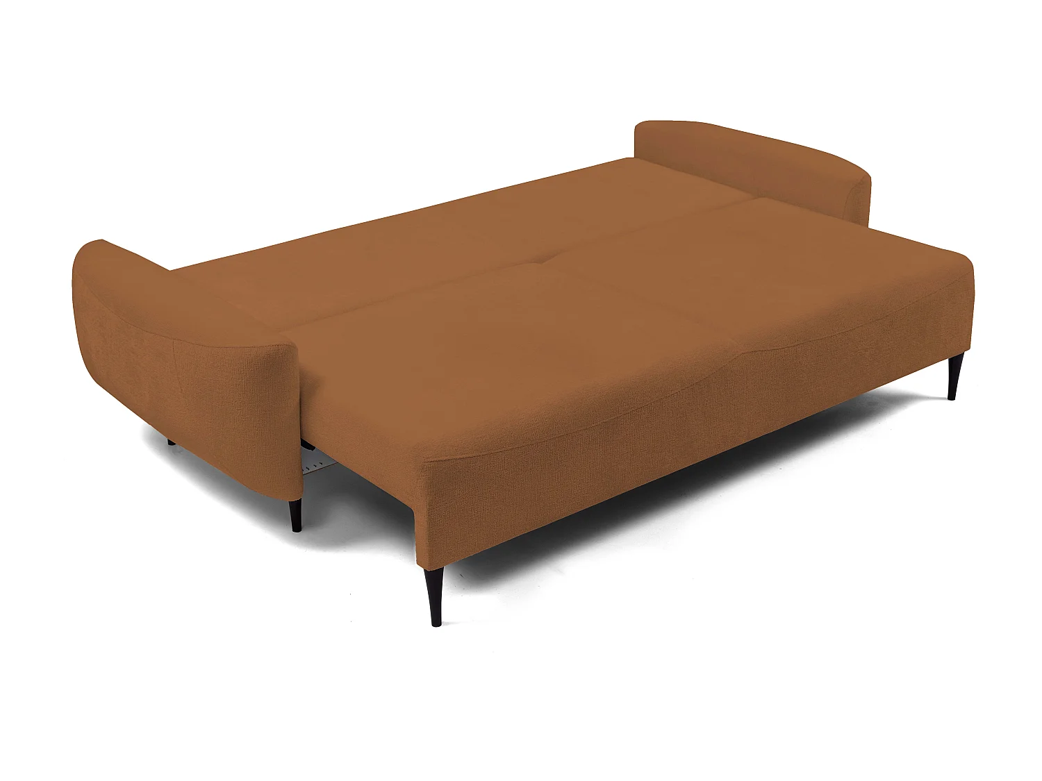 Sofa BOHO - Schlafsofa 140x200cm, Holzfüße, Bettzeugaufbewahrung, PUR-Schaumstoffpolsterung, 244x92x102cm KUPFER