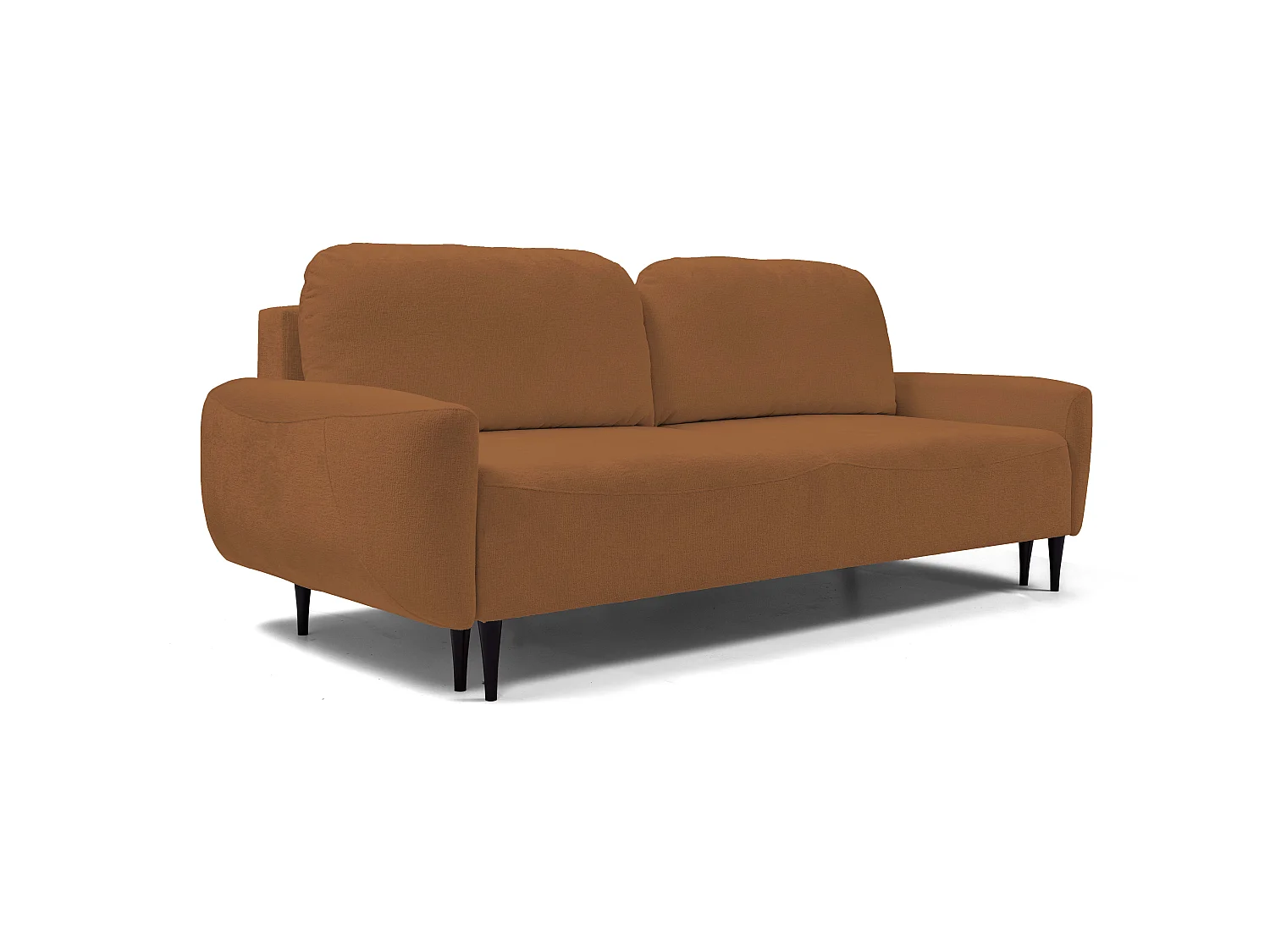 Sofa BOHO - Schlafsofa 140x200cm, Holzfüße, Bettzeugaufbewahrung, PUR-Schaumstoffpolsterung, 244x92x102cm KUPFER