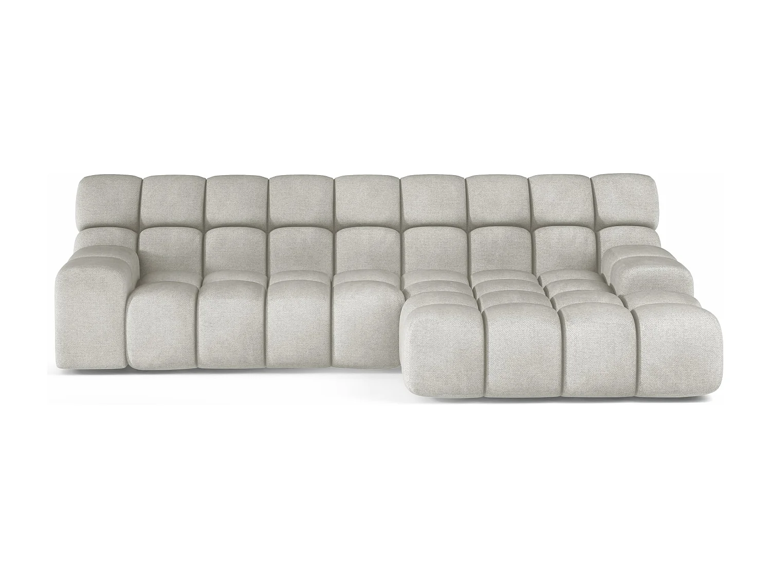 Ecksofa CAMPILE mit modernem Design, 297x180 cm, hohe Funktionalität, Komfortable Sitzfläche, Farbe Weiß Eden, Links