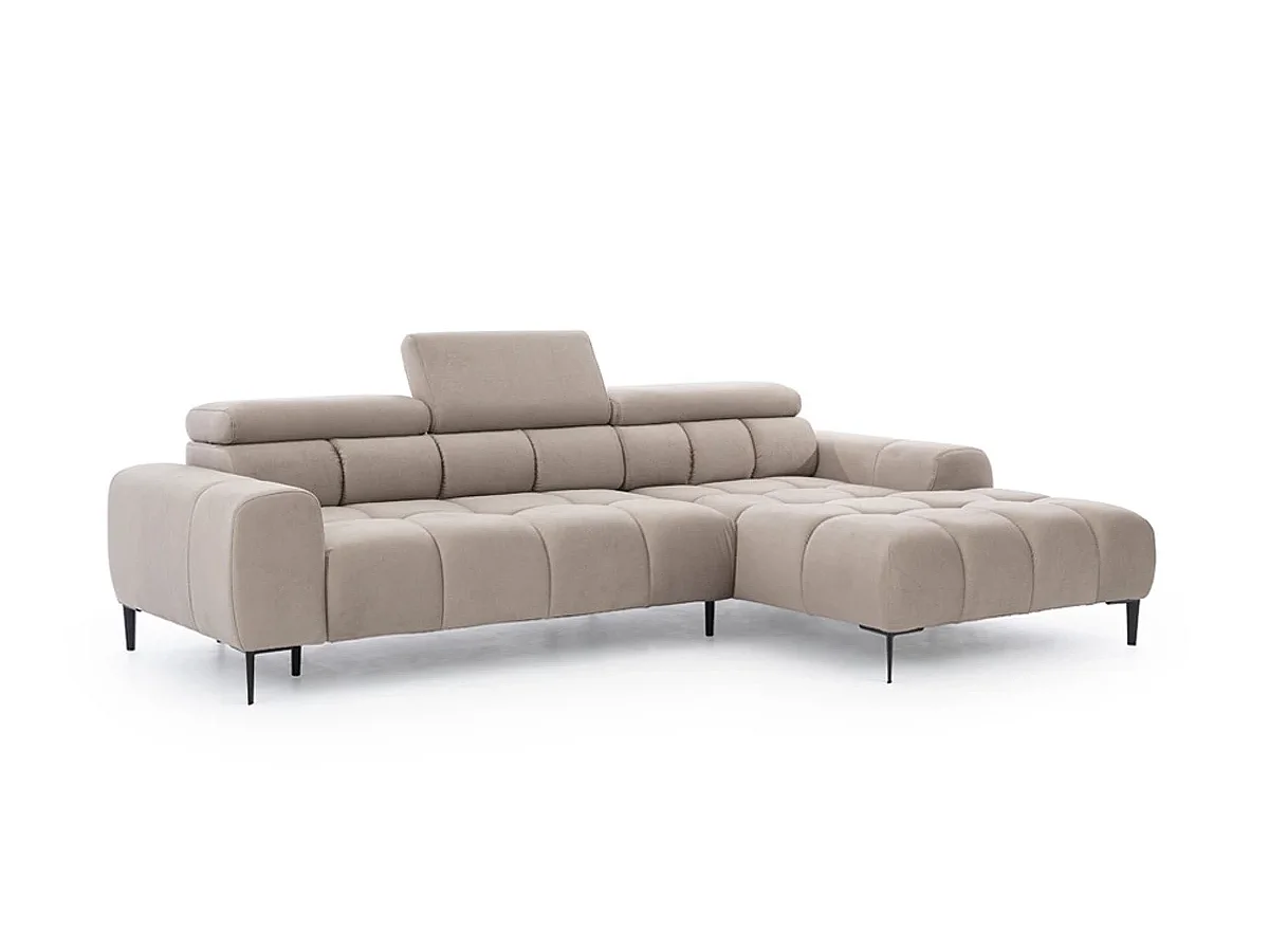 Canapé d'Angle PLAZA Mini Réglage Électrique 270x177cm | Jaune Salvador, Gauche