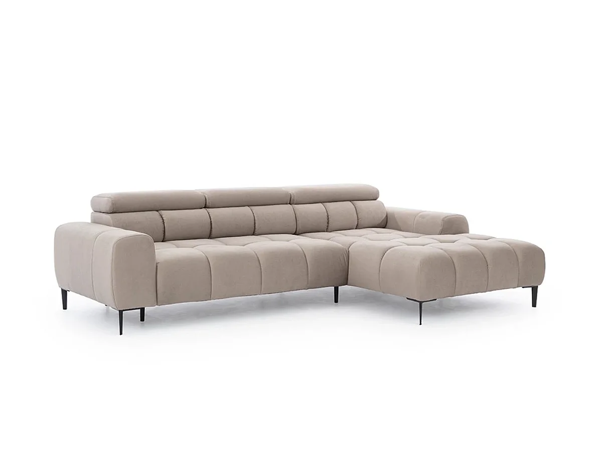 Canapé d'Angle PLAZA Mini Réglage Électrique 270x177cm | Jaune Salvador, Gauche