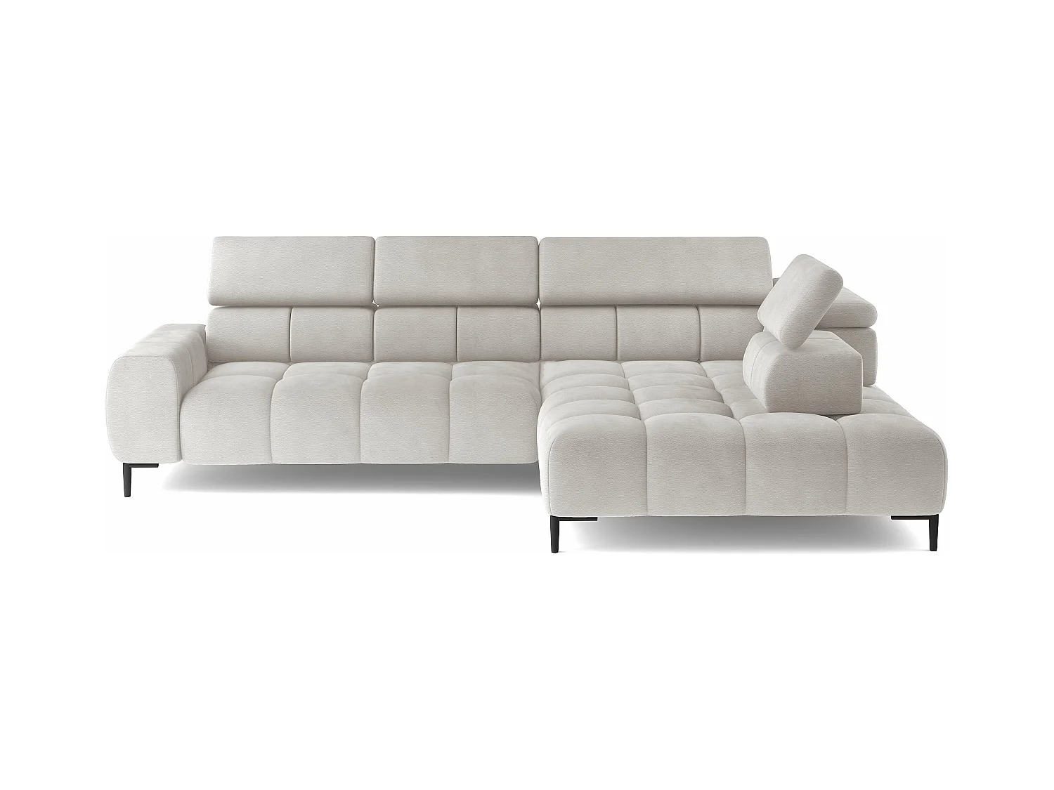 Canapé d'Angle DOMO-HOME PLAZA L Réglage Électrique 300x216cm | Blanc Solar, Droit