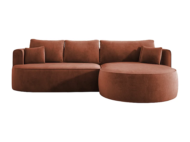 FIORE Canapé d'angle convertible moderne avec fonction sommeil, canapé à déploiement automatique, canapé, canapé-lit GAUCHE 284x183x82cm marron