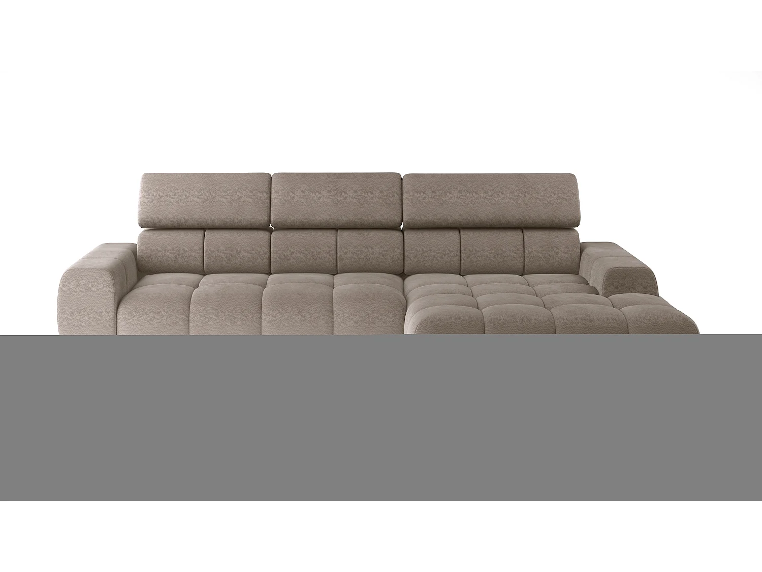 Canapé d'Angle PLAZA Mini Réglage Électrique 270x177cm | Beige Solar, Marron Clair, Droit