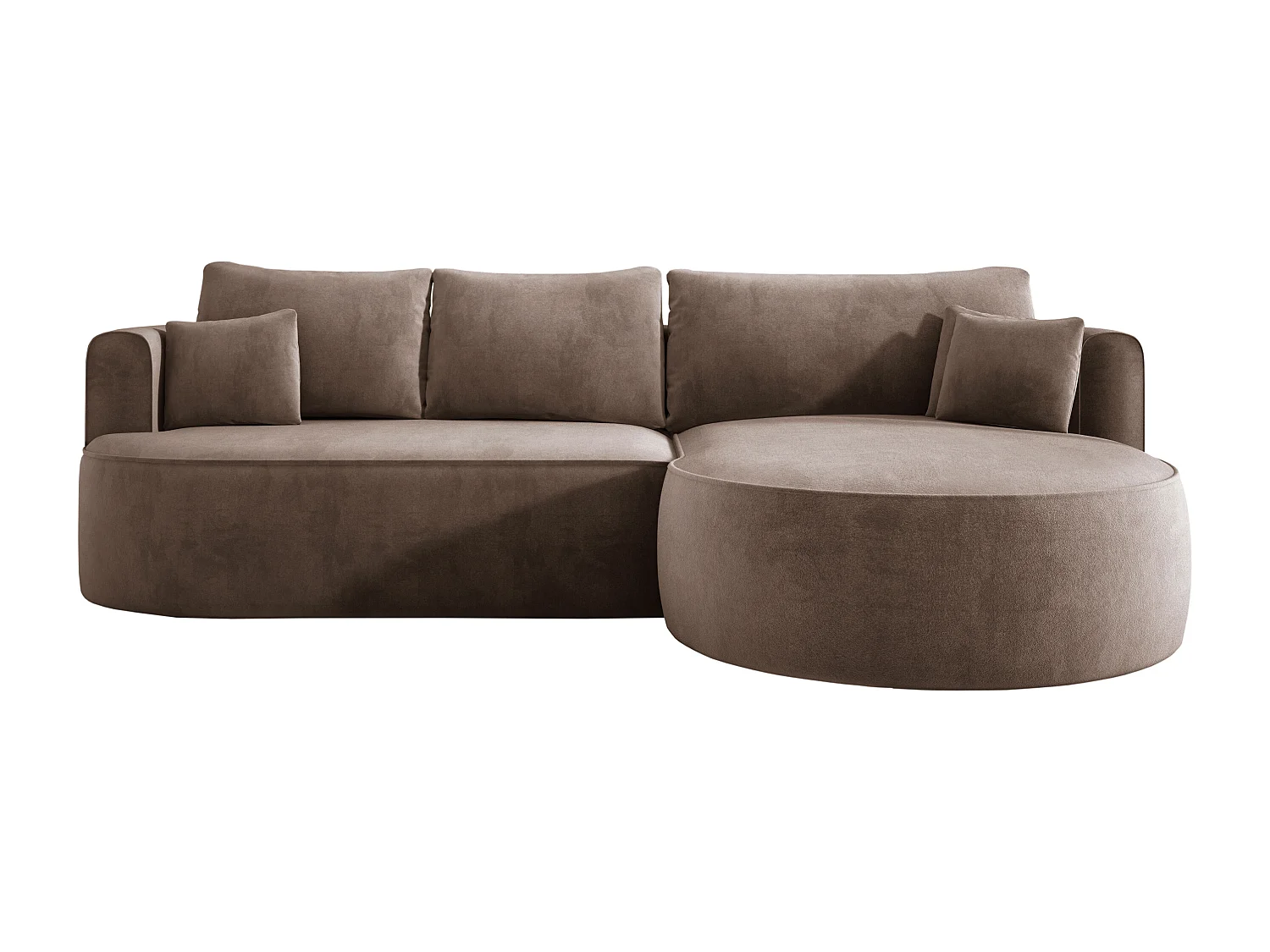 Nowoczesny rozkładany narożnik FIORE z funkcją spania, sofa z automatycznym rozkładaniem, wersalka, sofa rozkładana PRAWA 284x183x82cm Cappucino