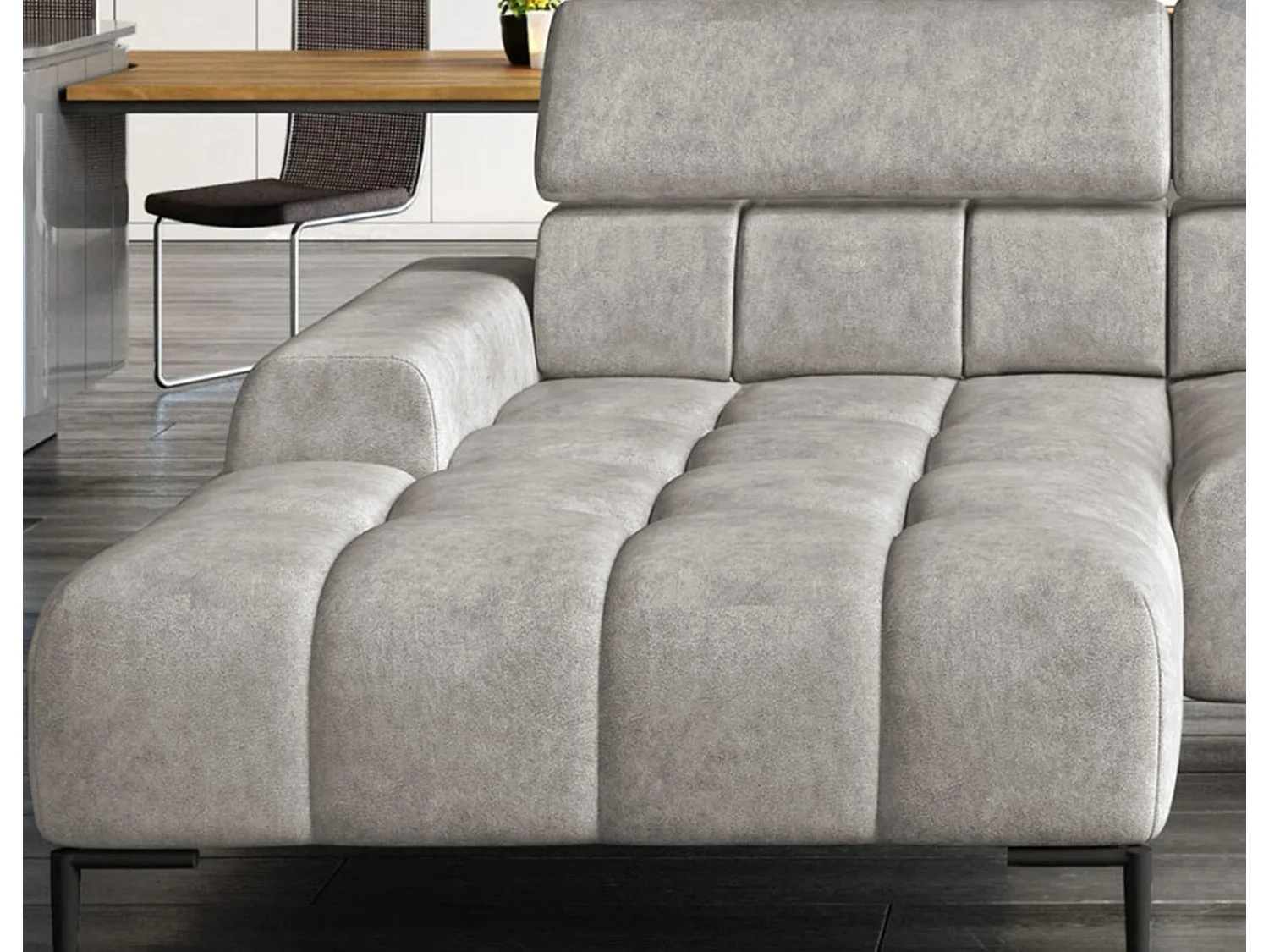 PLAZA Mini Electric Hoekbank 270x177cm | Zonnebeige, Wit, Links