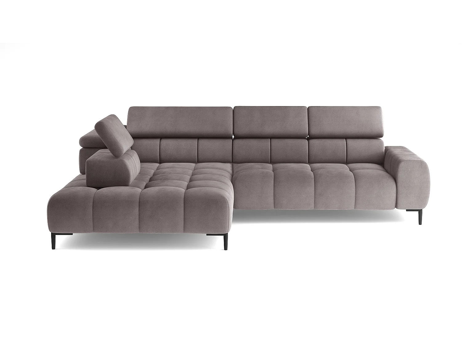 Canapé d'Angle DOMO-HOME PLAZA L Réglage Électrique 300x216cm | Marron Solar, Gauche