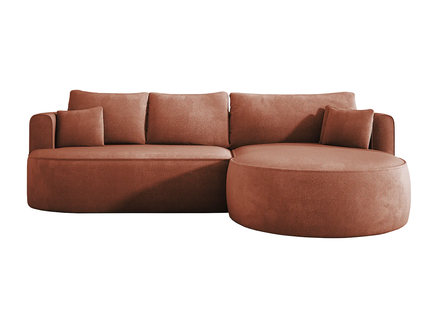 FIORE hoekbank - omvormbaar met automatische opening, high resilience foam, modern design, rechts 284x183x82 cm, bruin