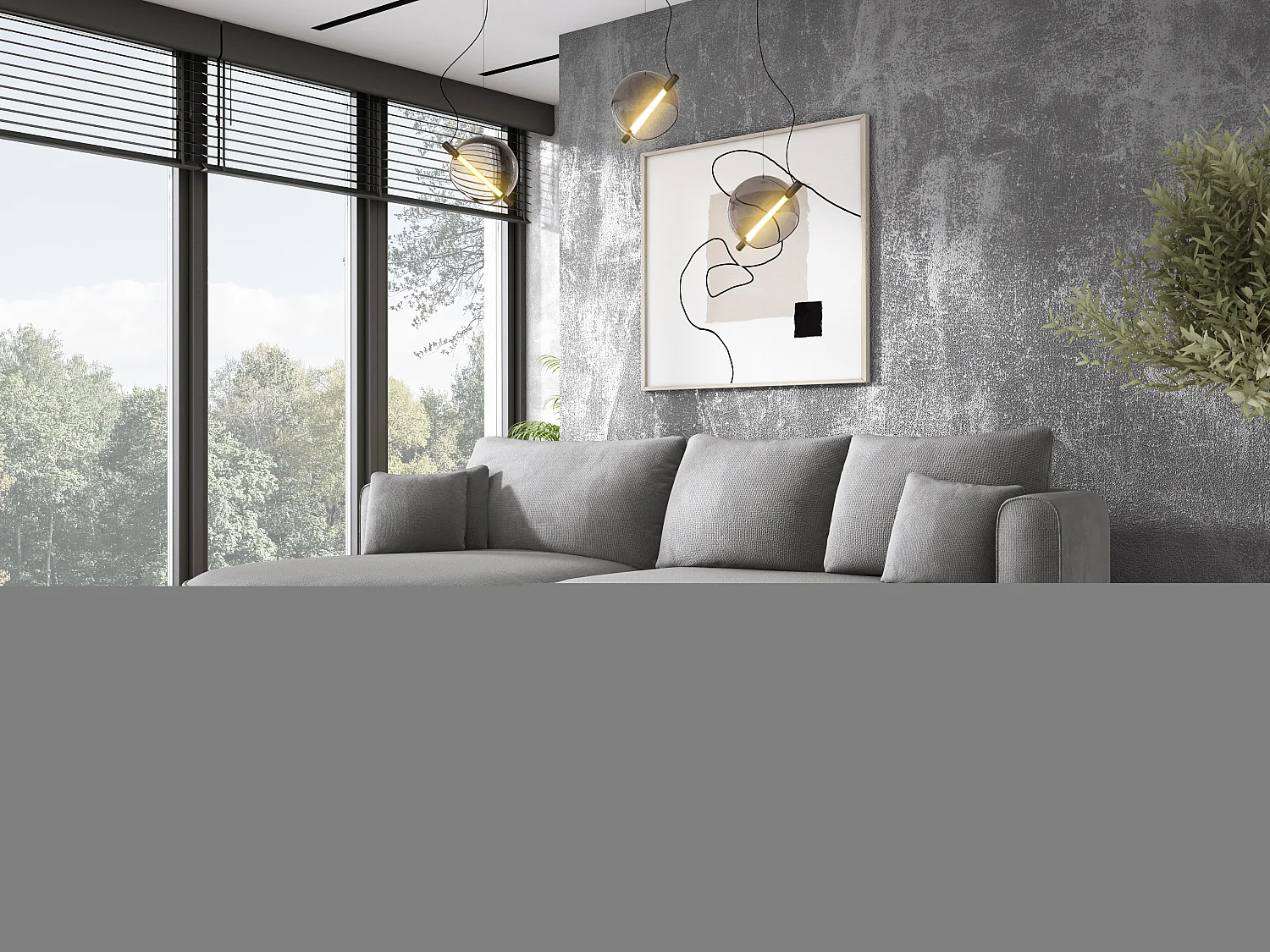 FIORE hoekbank - omvormbaar met automatische opening, high resilience foam, modern design, links 284x183x82 cm, zilver