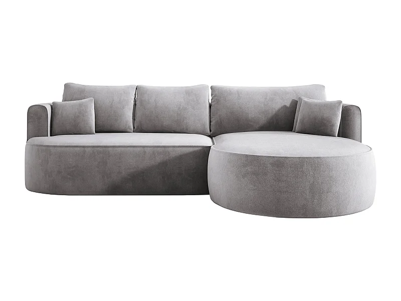 Nowoczesny rozkładany narożnik FIORE z funkcją spania, kanapa z automatycznym rozkładaniem, sofa, wersalka PRAWA 284x183x82cm Jasnoszary