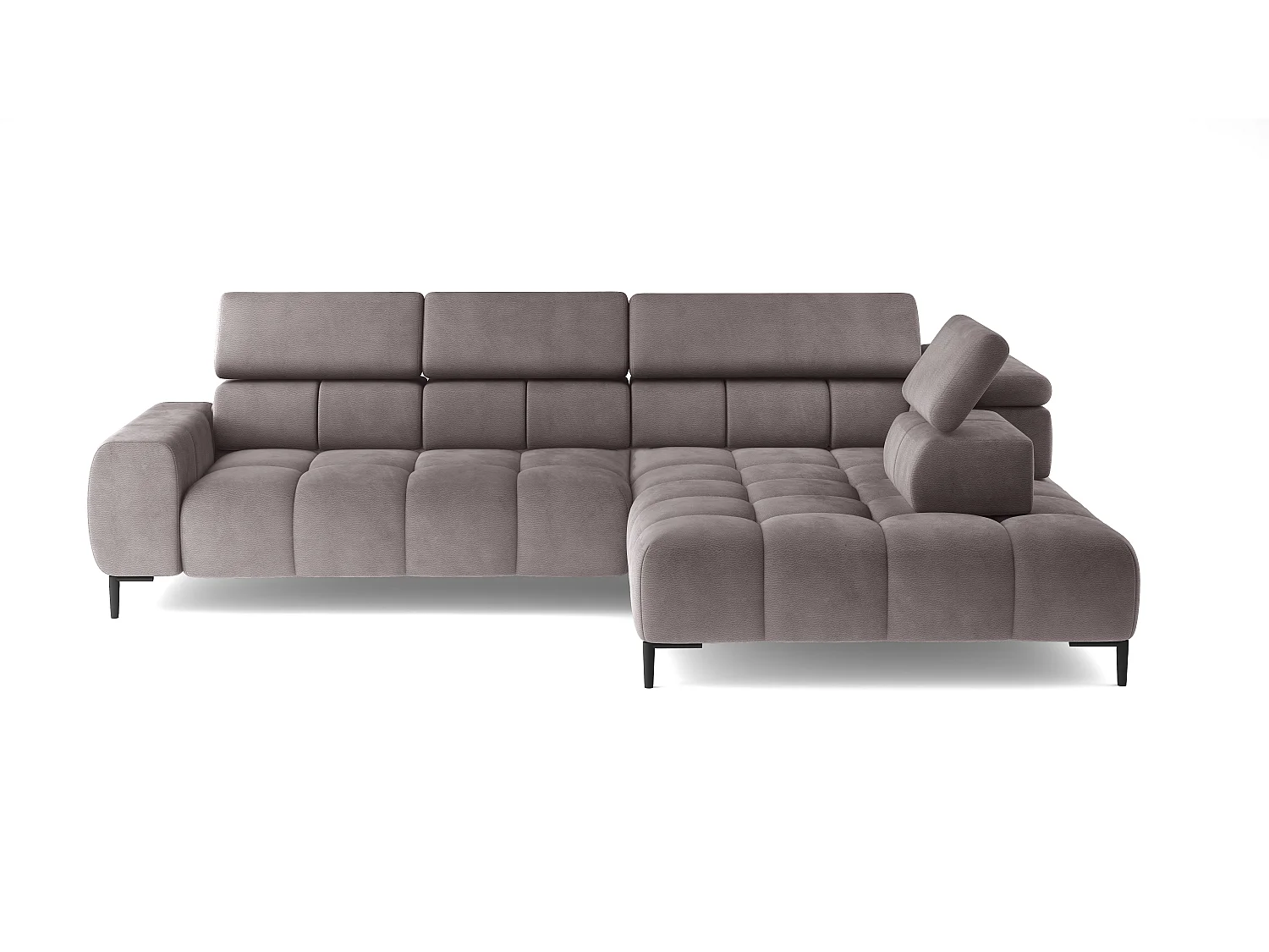 Hoekbank DOMO-HOME PLAZA L Elektrisch 300x216cm | Solar Bruin, Rechts