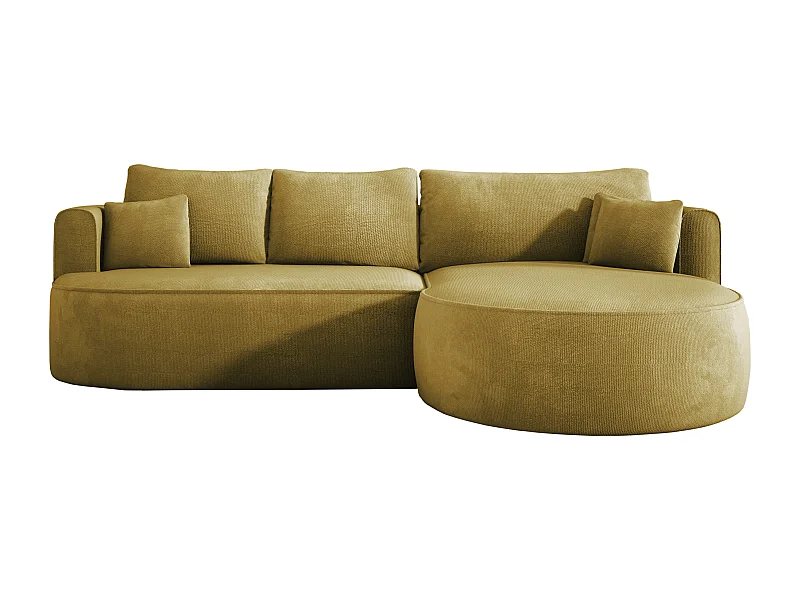 Canapé d'angle convertible FIORE avec ouverture automatique, couchage, droite 284x183x82 cm, vert clair