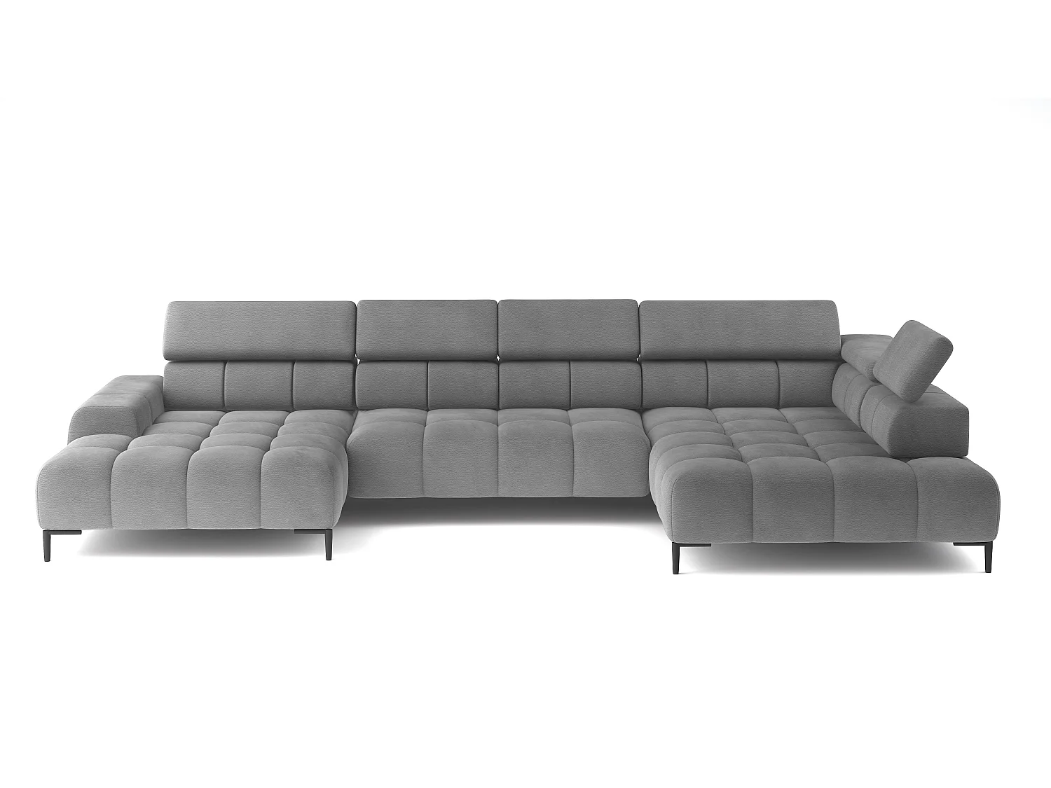 Canapé d'Angle PLAZA XL Relaxation Électrique 385x216cm | Blanc Solar, Droit