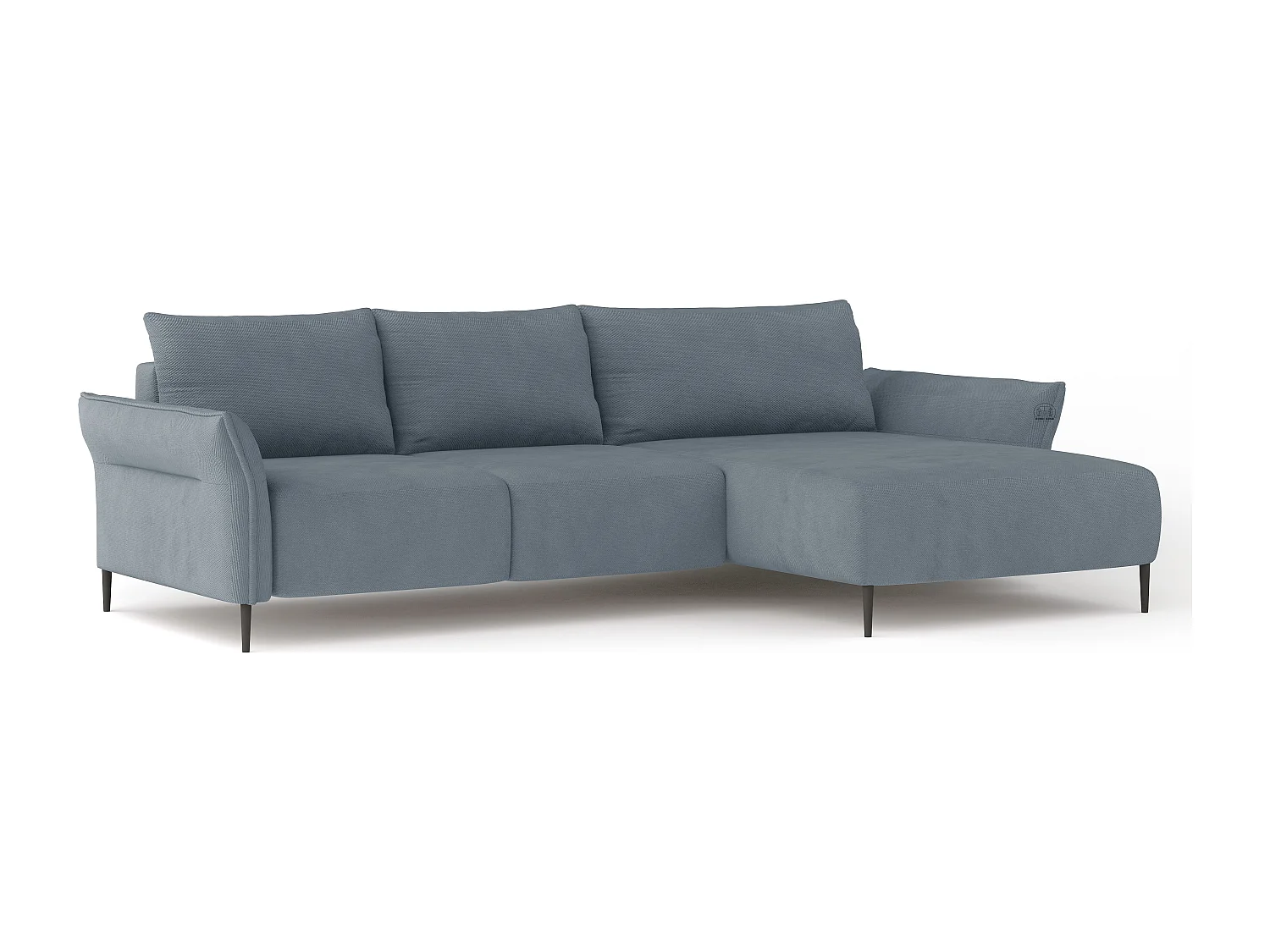 Hoekbank LUIS met bedfunctie - Moderne bank met opbergruimte 255x165 cm, Sofa Boxspring, Lichtblauw, Rechts