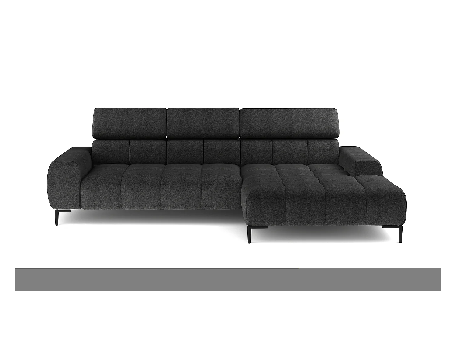 Canapé d'Angle PLAZA XL avec Relaxation Électrique 385x216cm | Design Moderne, Noir, Droit
