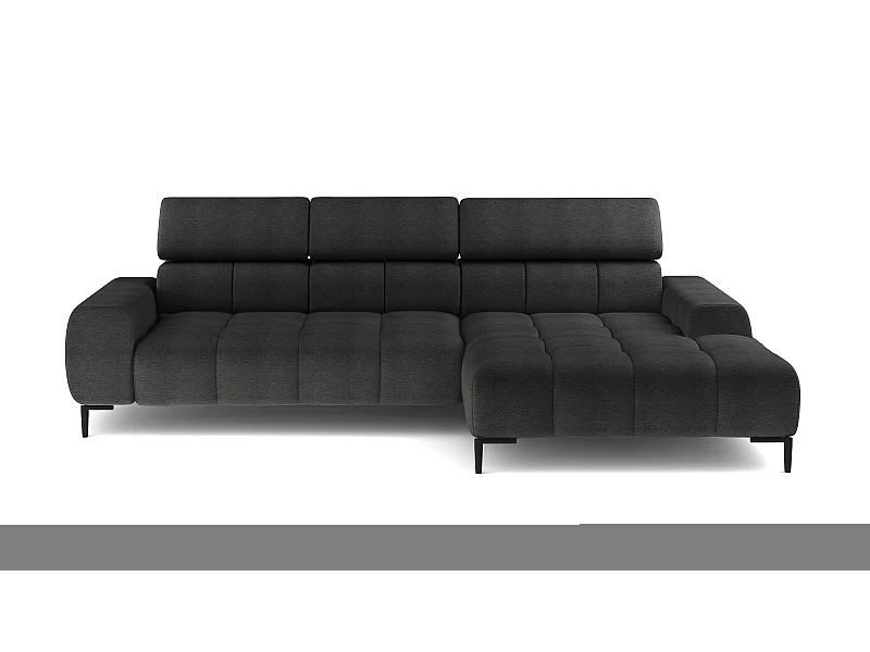 Canapé d'Angle PLAZA XL avec Relaxation Électrique 385x216cm | Design Moderne, Noir, Droit