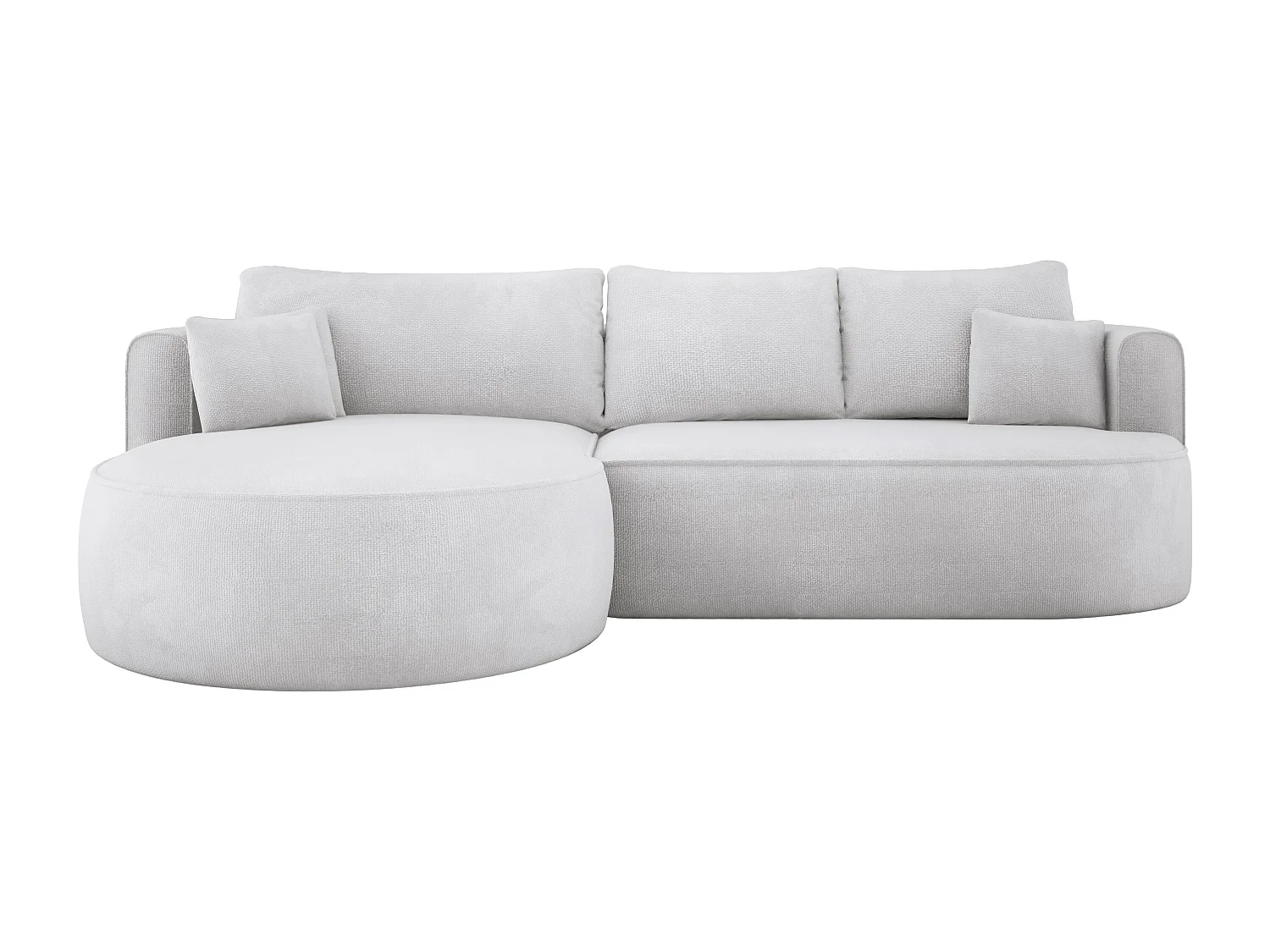 FIORE hoekbank met automatische opening, ligvlak, links 284x183x82 cm, wit