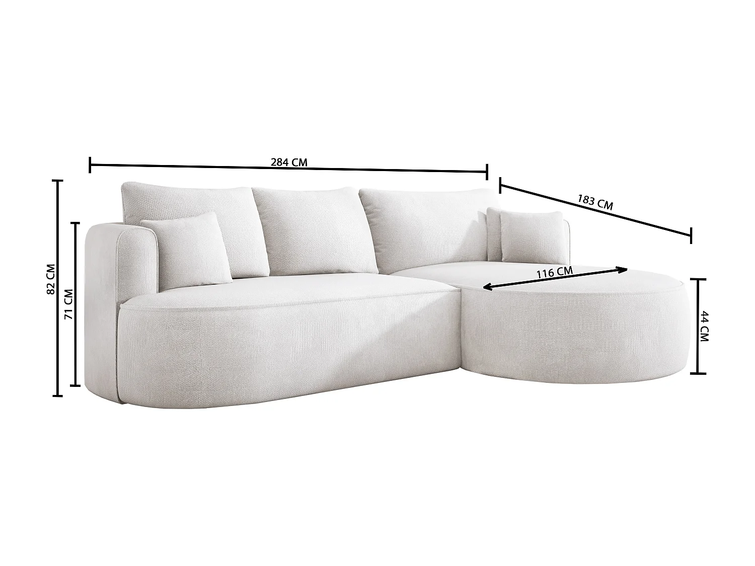 Nowoczesny rozkładany narożnik FIORE z funkcją spania, kanapa z automatycznym rozkładaniem, sofa, wersalka LEWY 284x183x82cm Zielony