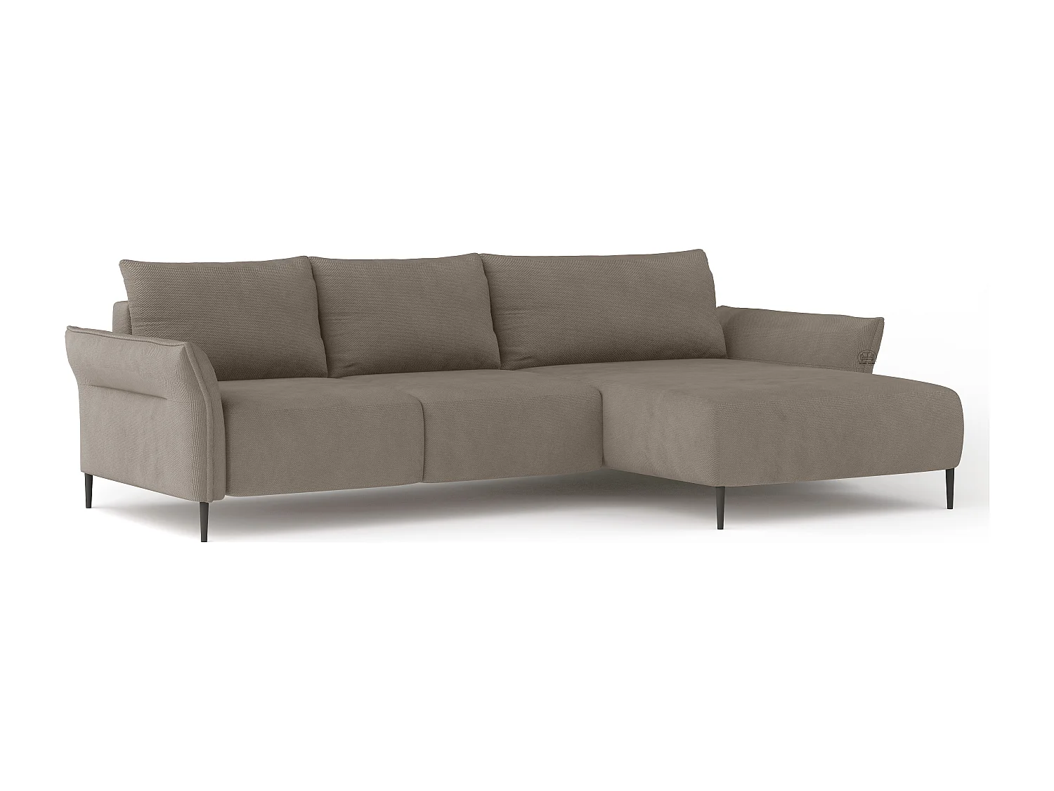 Ecksofa LUIS mit Bettfunktion - Modernes Sofa mit Stauraum 255x165 cm, Boxspring-Sofa, Farbe hellbeige, Rechts