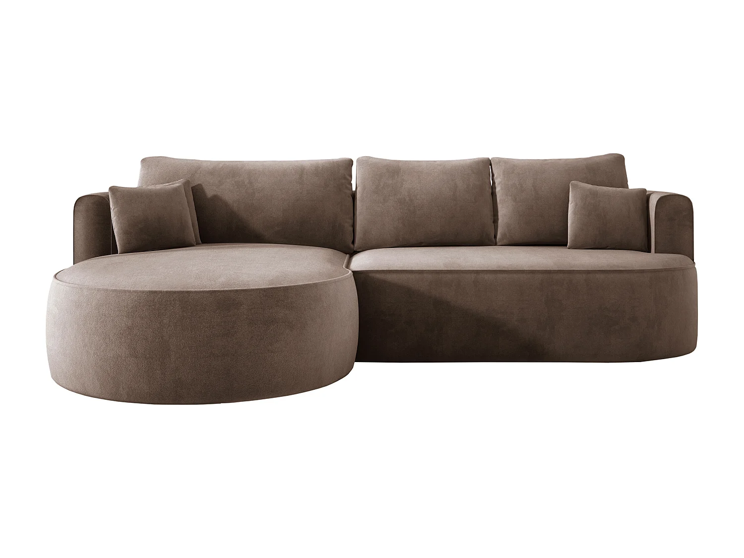 Nowoczesny narożnik rozkładany FIORE z funkcją spania, rozkładany automatycznie, sofa, wersalka LEWY 284x183x82cm Cappuccino