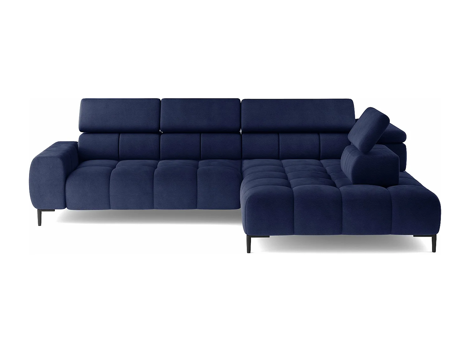 Canapé d'Angle DOMO-HOME PLAZA L Réglage Électrique 300x216cm | Bleu Foncé Solar, Gauche