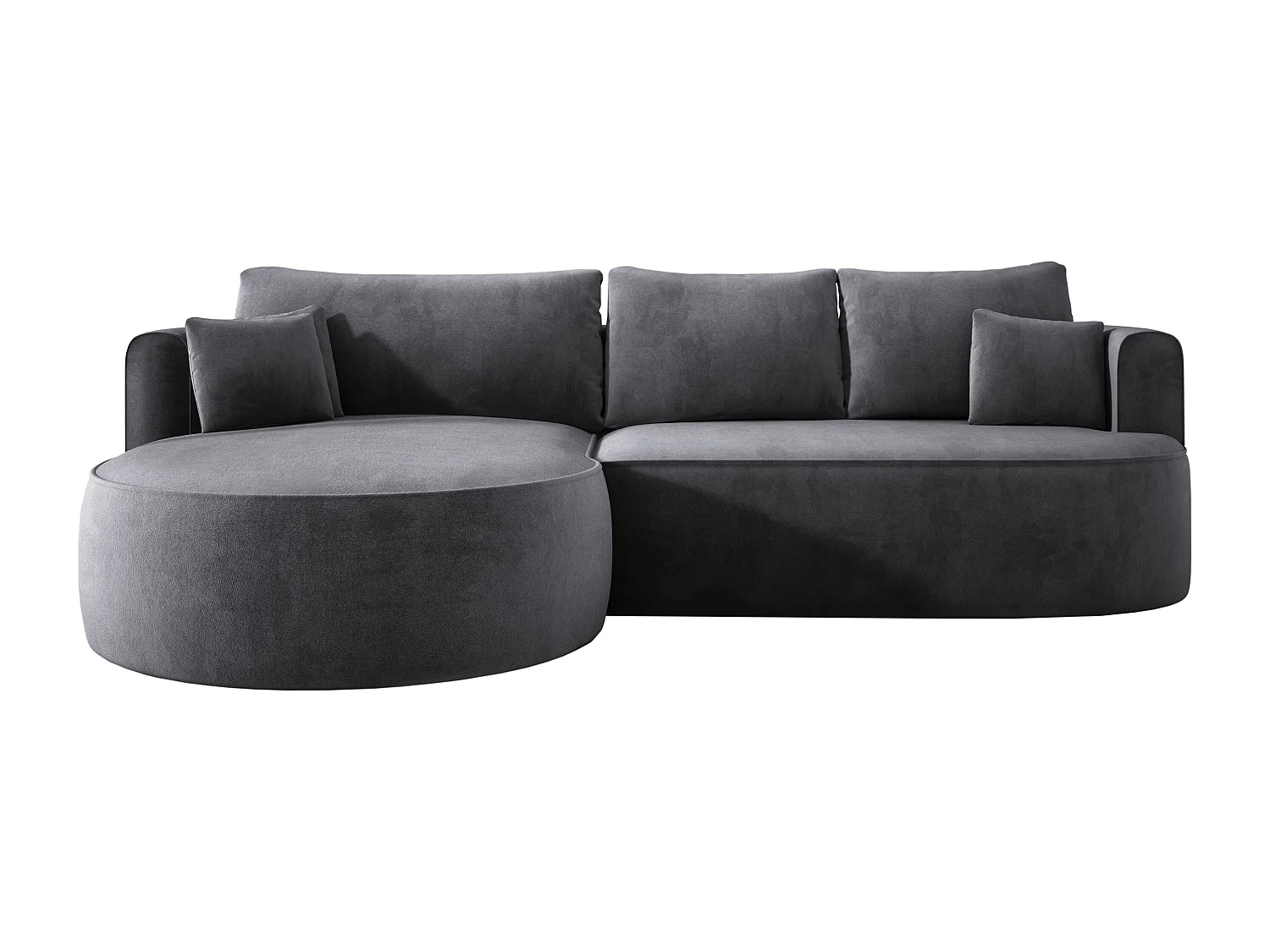 Moderne Ausziehbare Ecksofa FIORE Mit Schlaf-Funktion, Couch mit automatischer Auffaltung, Sofa, Schlafcouch LINKS 284x183x82cm Grau