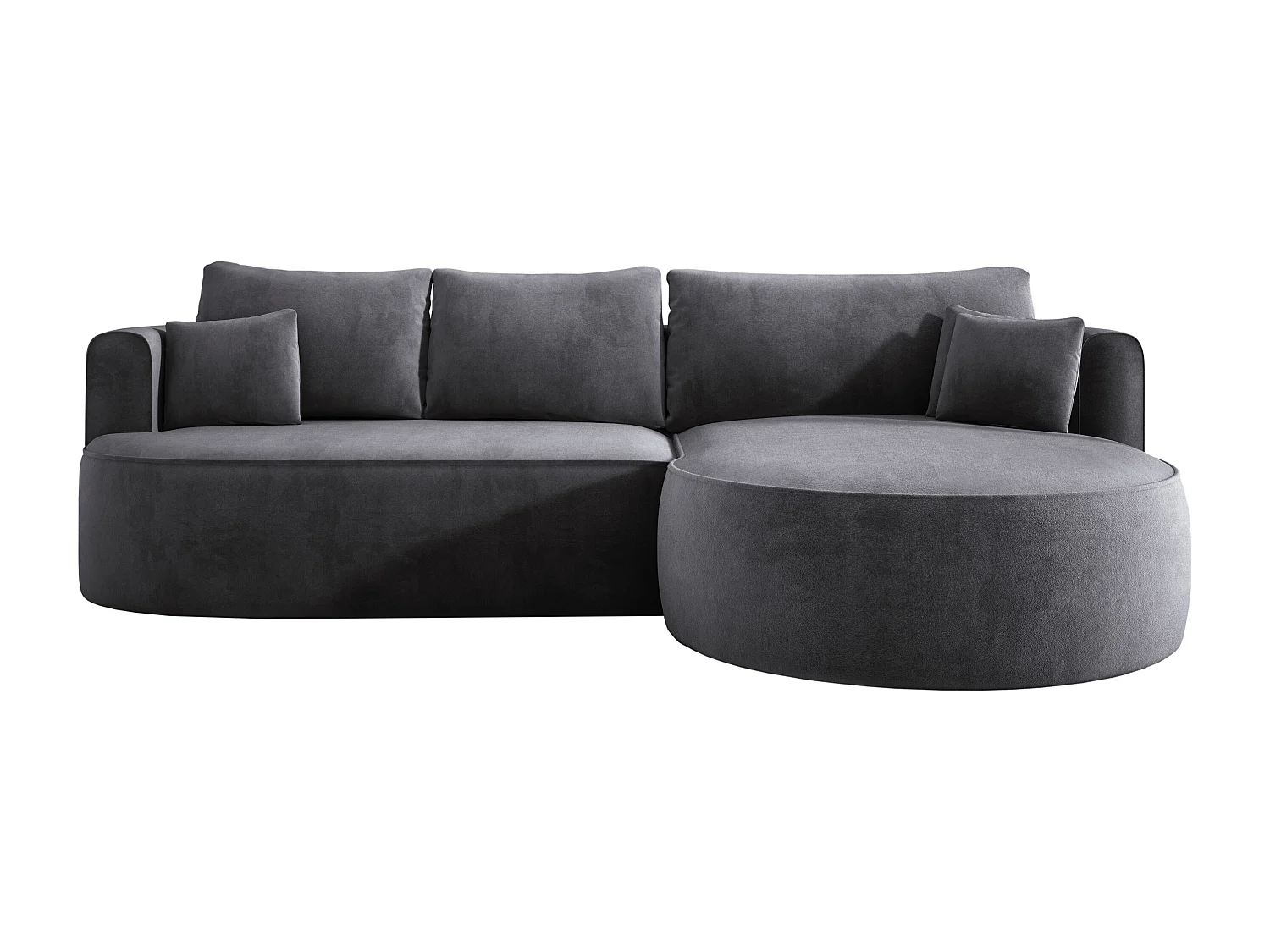 Moderne Ausziehbare Ecksofa FIORE Mit Schlaf-Funktion, Couch mit automatischer Auffaltung, Sofa, Schlafcouch RECHTS 284x183x82cm Grau
