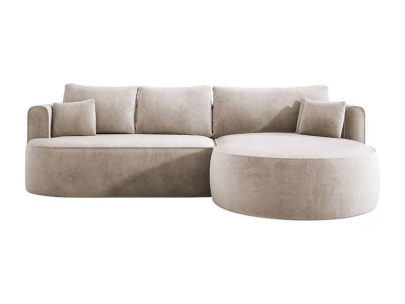 FIORE Canapé d'angle convertible moderne avec fonction sommeil, canapé avec pliage automatique, canapé, canapé-lit DROITE 284x183x82cm Beige