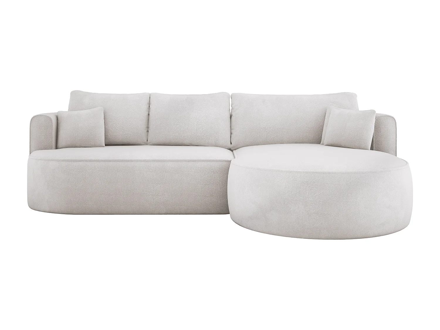 FIORE hoekbank met automatische opening, liggend, rechts 284x183x82 cm, gebroken wit