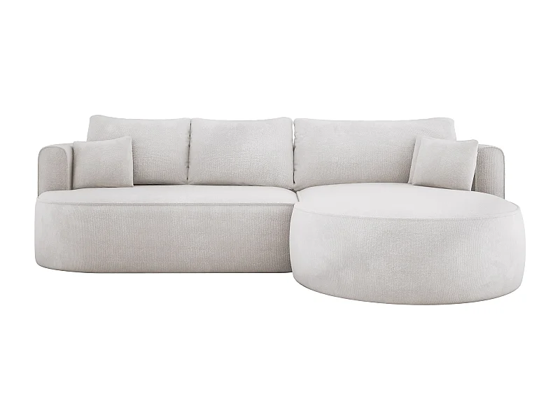 FIORE hoekbank met automatische opening, liggend, rechts 284x183x82 cm, gebroken wit