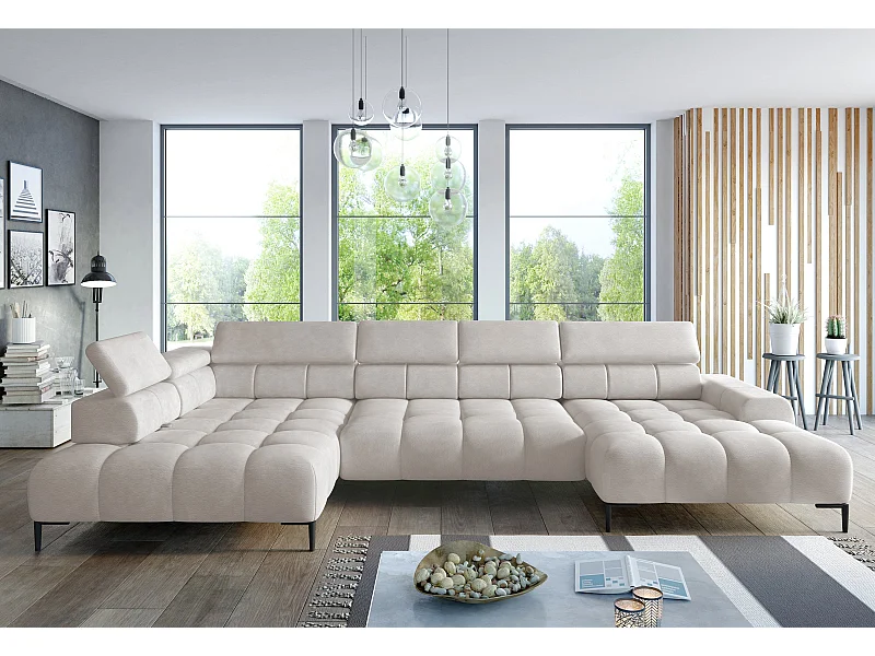 Hoekbank PLAZA XL Electric Lounge 385x216cm | Solar Wit B, Links