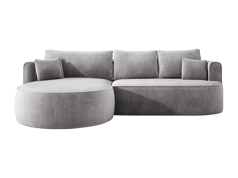 Moderne uitschuifbare hoekbank FIORE met slaapfunctie, bank met automatische ontvouwing, bank, slaapbank LINKS 284x183x82cm Lichtgrijs