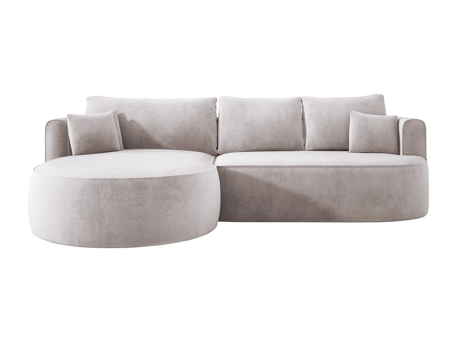 Nowoczesny rozkładany narożnik FIORE z funkcją spania, kanapa z automatycznym rozkładaniem, sofa, wersalka LEWY 284x183x82cm Brudny biały