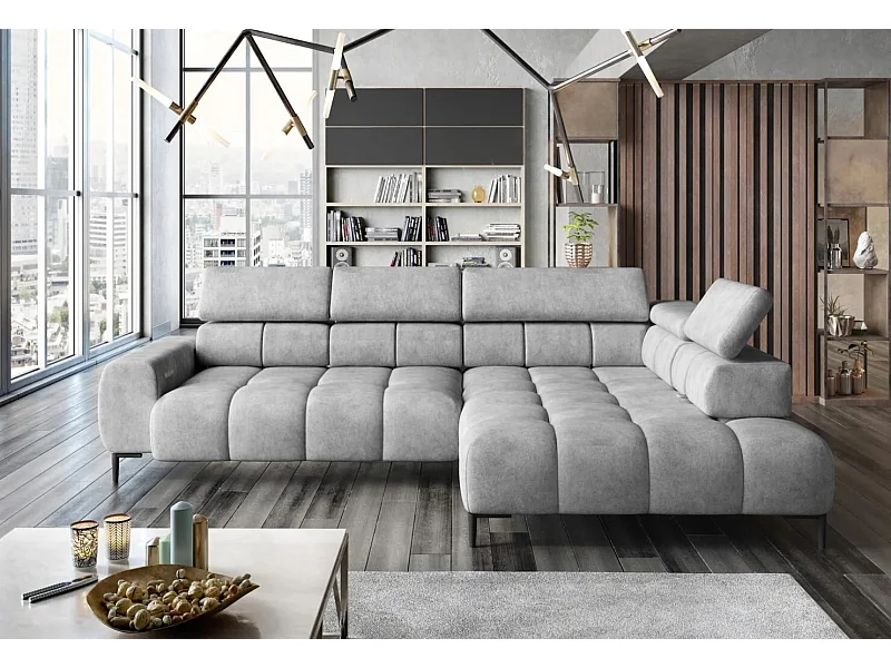 Hoekbank DOMO-HOME PLAZA L Elektrisch 300x216cm | Salvador Grijs, Rechts