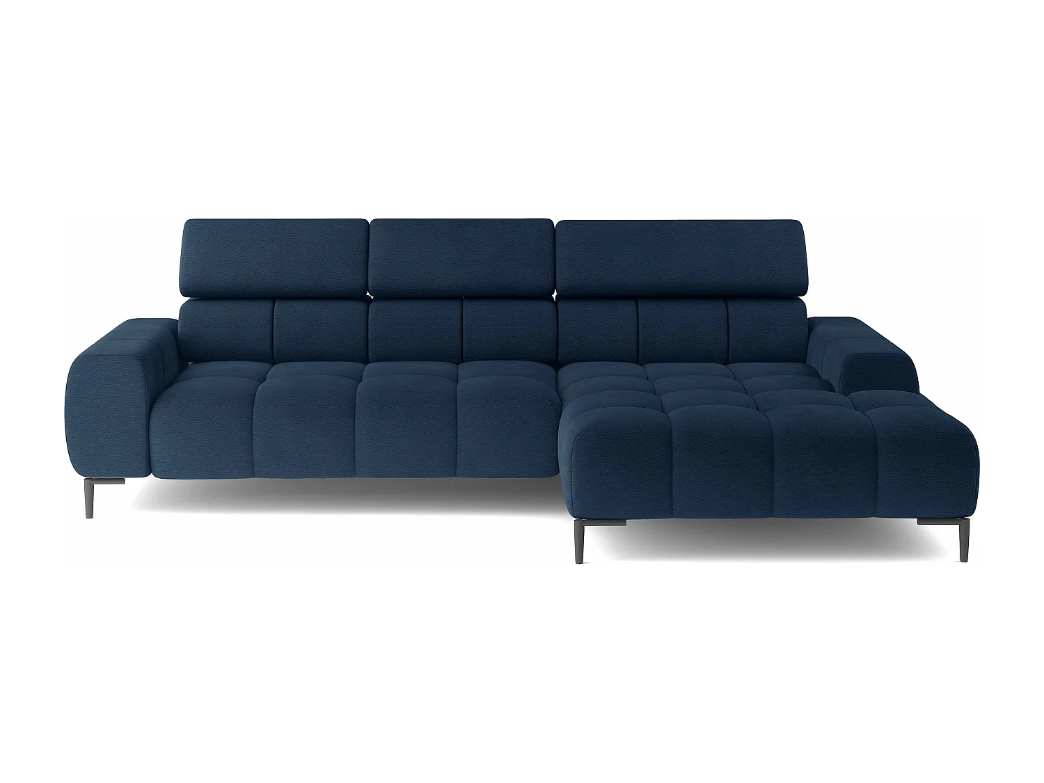 Canapé d'Angle PLAZA Mini Réglage Électrique 270x177cm | Beige Solar, Bleu Foncé, Gauche