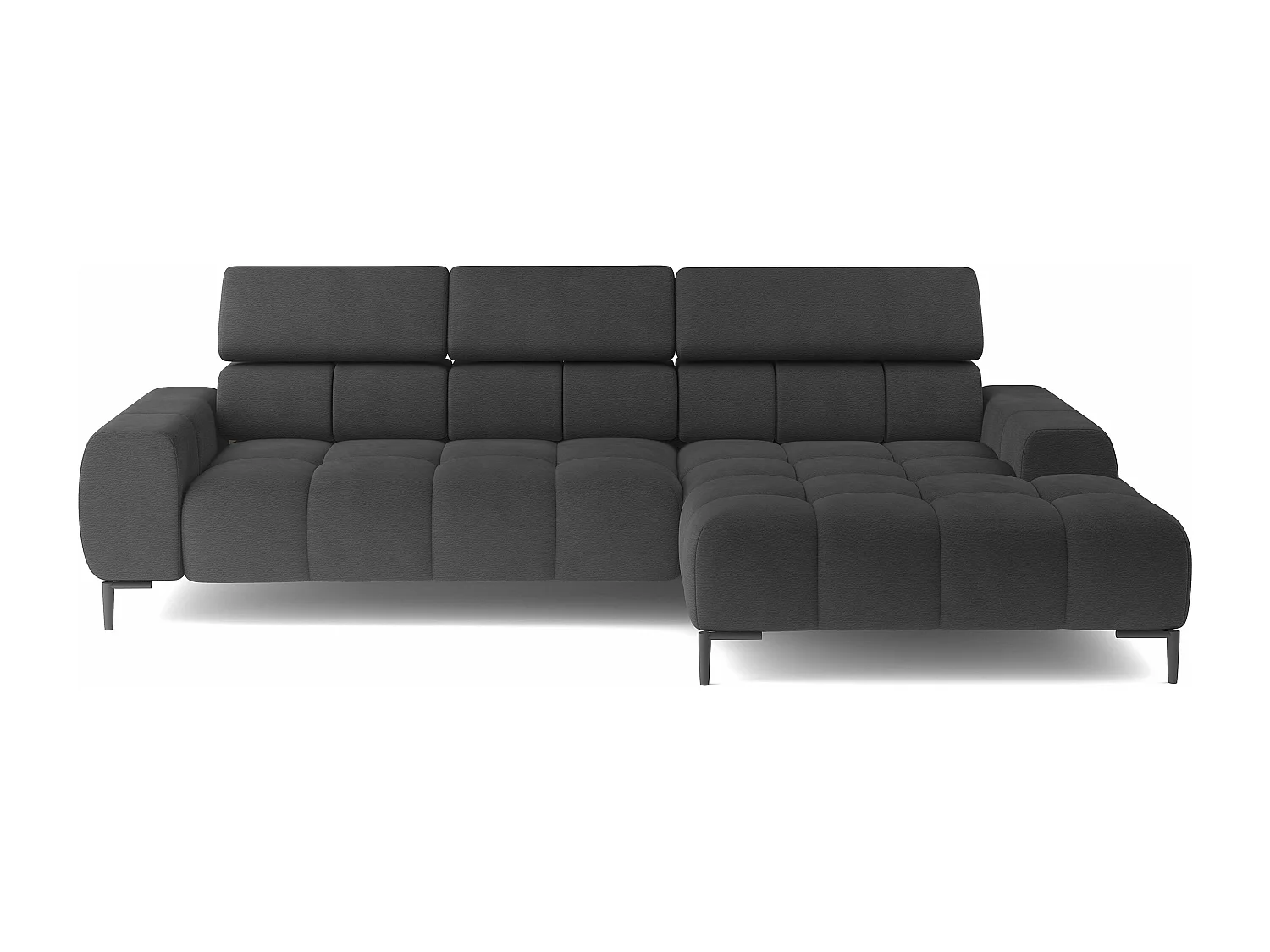 PLAZA Mini elektrische hoekbank 270x177cm | Solar Beige, Zwart, Links