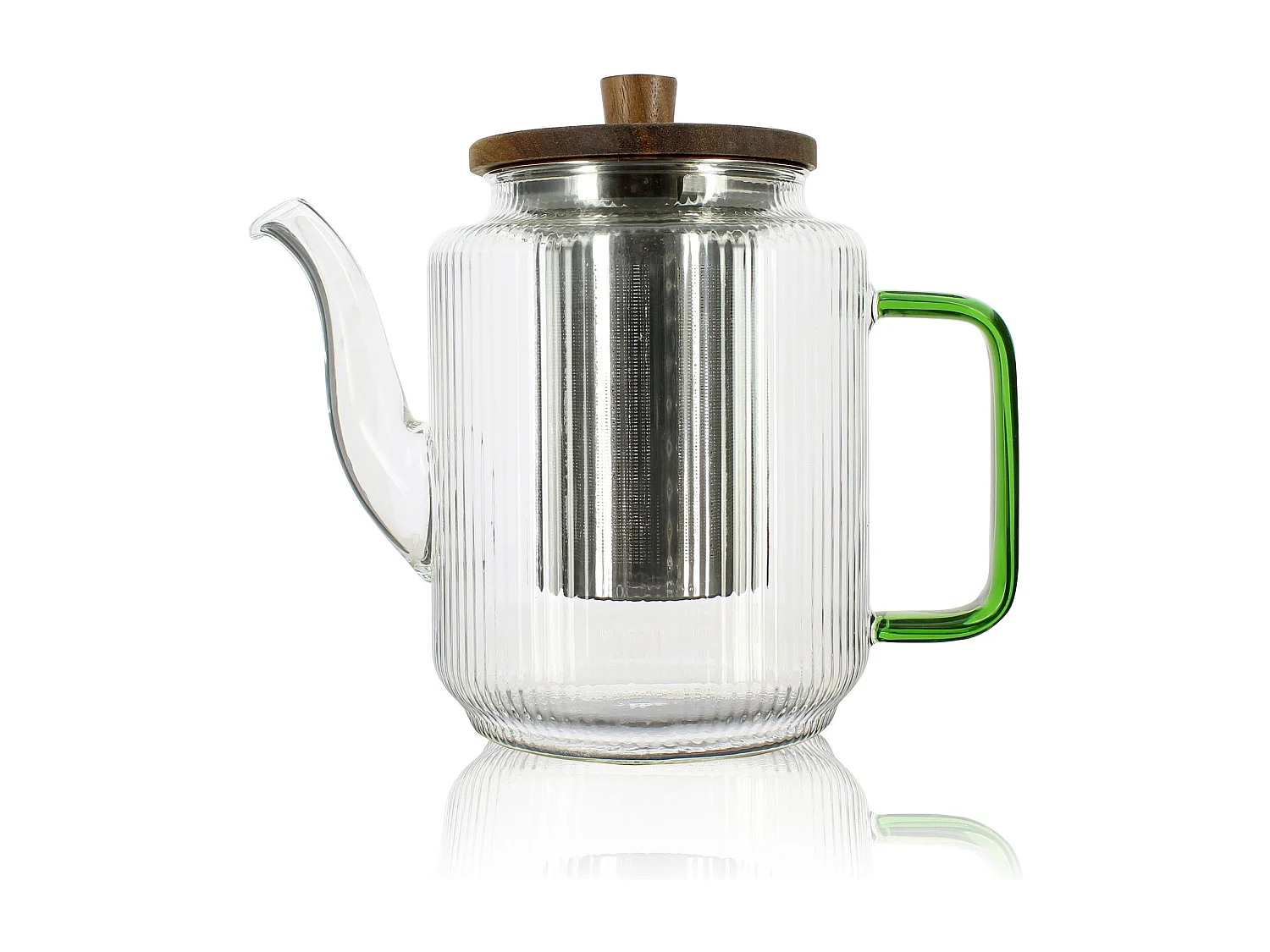 Ogo Living - Théière Karl 1200ml En Verre Borosilicate Anse Jade
