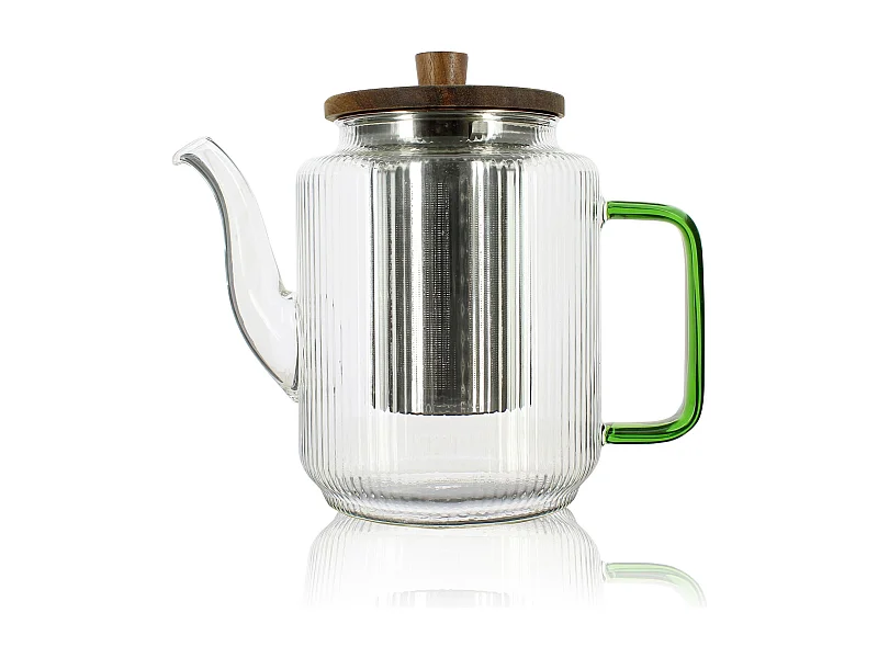 Ogo Living - Theiere Karl 1200ml En Verre Borosilicate Anse Jade