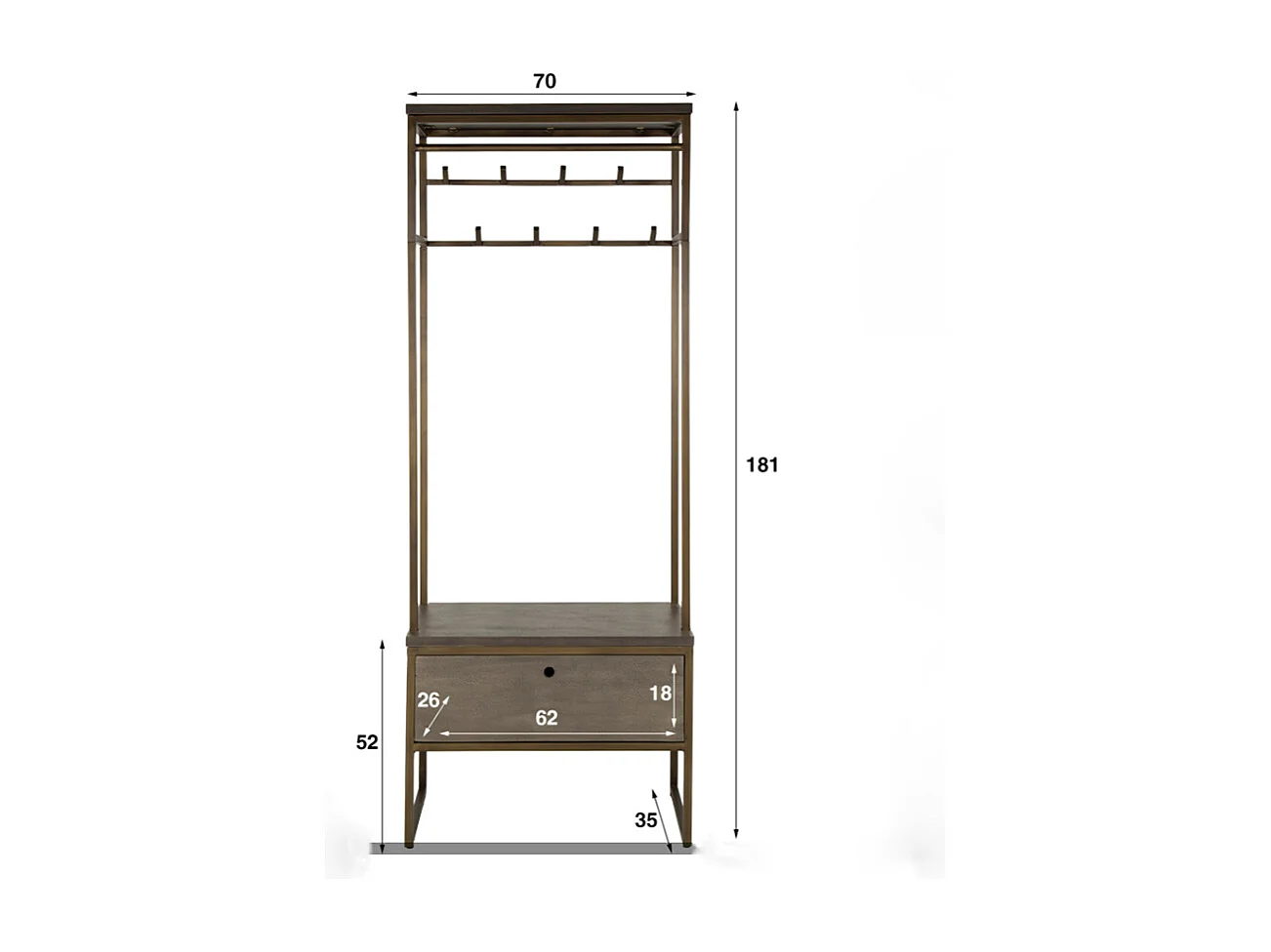Armoire vestiaire - bronze métal - RISCA