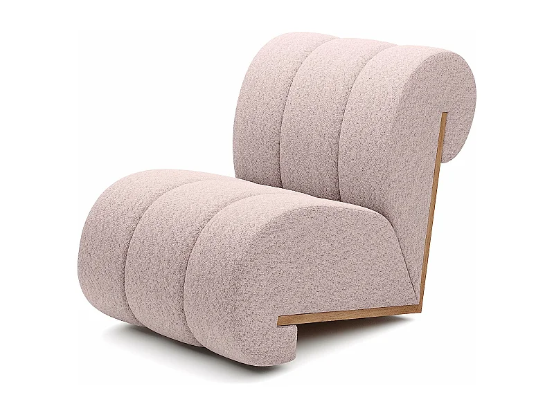 CATCH ME fauteuil, Comfortabele bekleding, 3D stof, Hoge weerstand, Houten details, Roze kleur