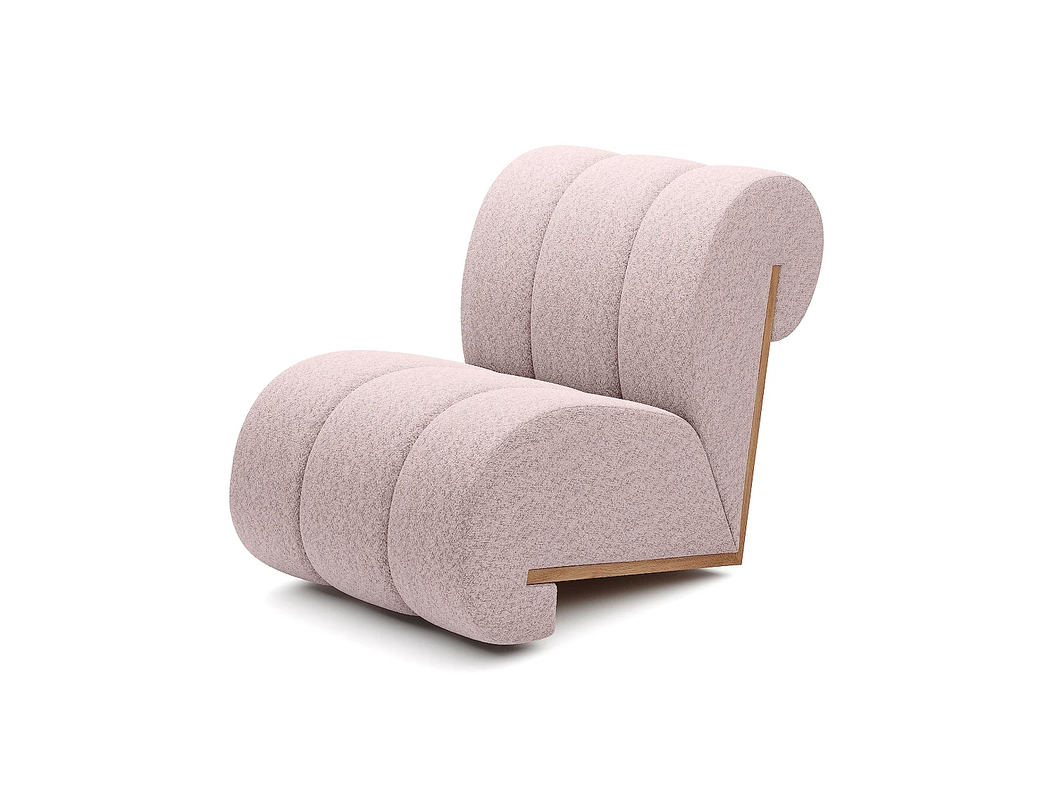 Fauteuil CATCH ME, Rembourrage confortable, Tissu 3D, Haute résistance, Détails en bois, Couleur rose